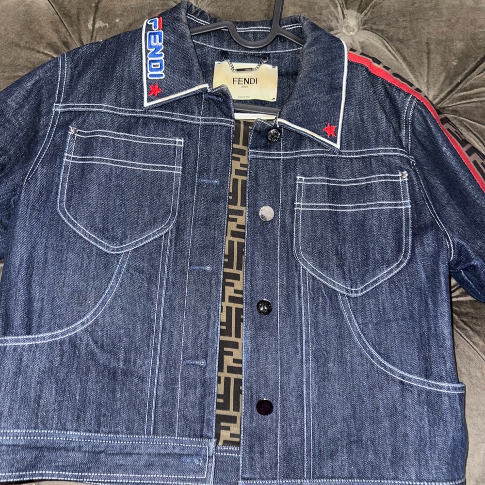 Authentic Woman’s Fendi Dark Blue Denim Jacket